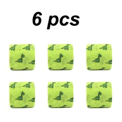 Green Dinosaur Printed Self-Adhesive Elastic Bandage Wrap Tape - 5cm Width, Multipack - 5cm X 4.8m (6 pcs)