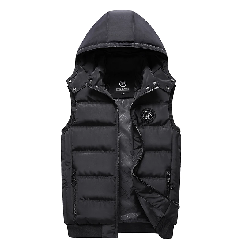 5XL Men's Vest Jacket Winter Waterproof Warm Sleeveless Men Jacket Fashion Hooded Casual Vest Men Autumn Thicken Waistcoat 4