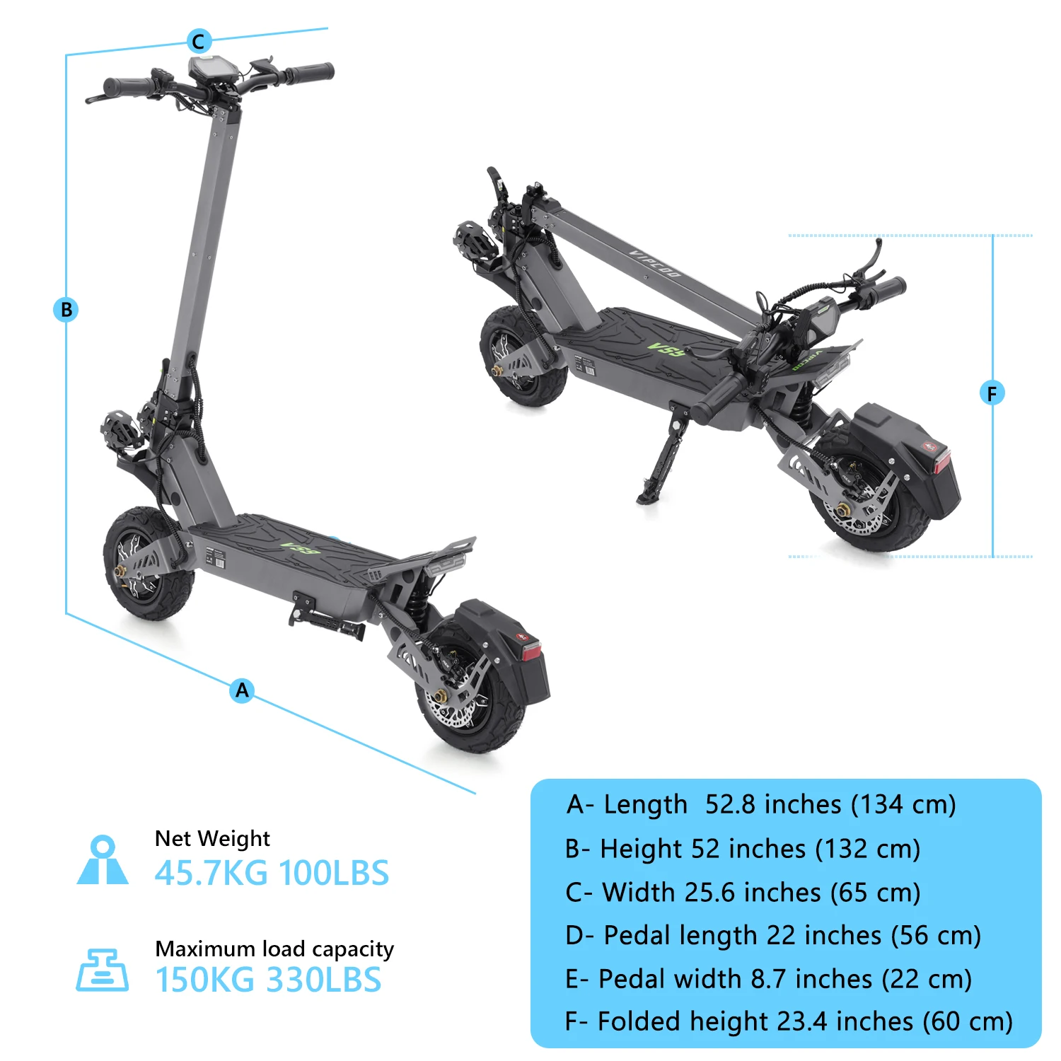 VIPCOO VS9 Fast Electric Scooter 2x1800W Dual Motors 60V 26Ah Battery 90Km  Range 11inch Off-Road Tires Foldable Adult E-Scooter - AliExpress