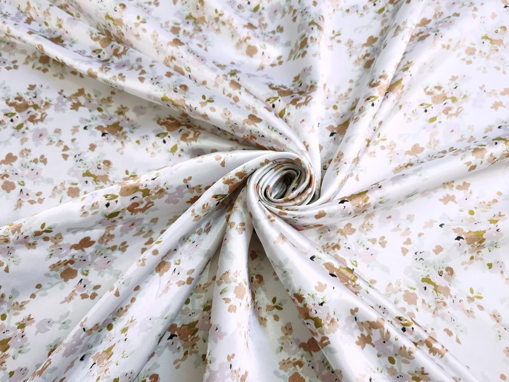 1 Meter x 1,48 Meter weicher Retro-Satin-Stoff mit Blumenmuster für Schal, Futter, Hemd, Kleid, DIY – Detail 35