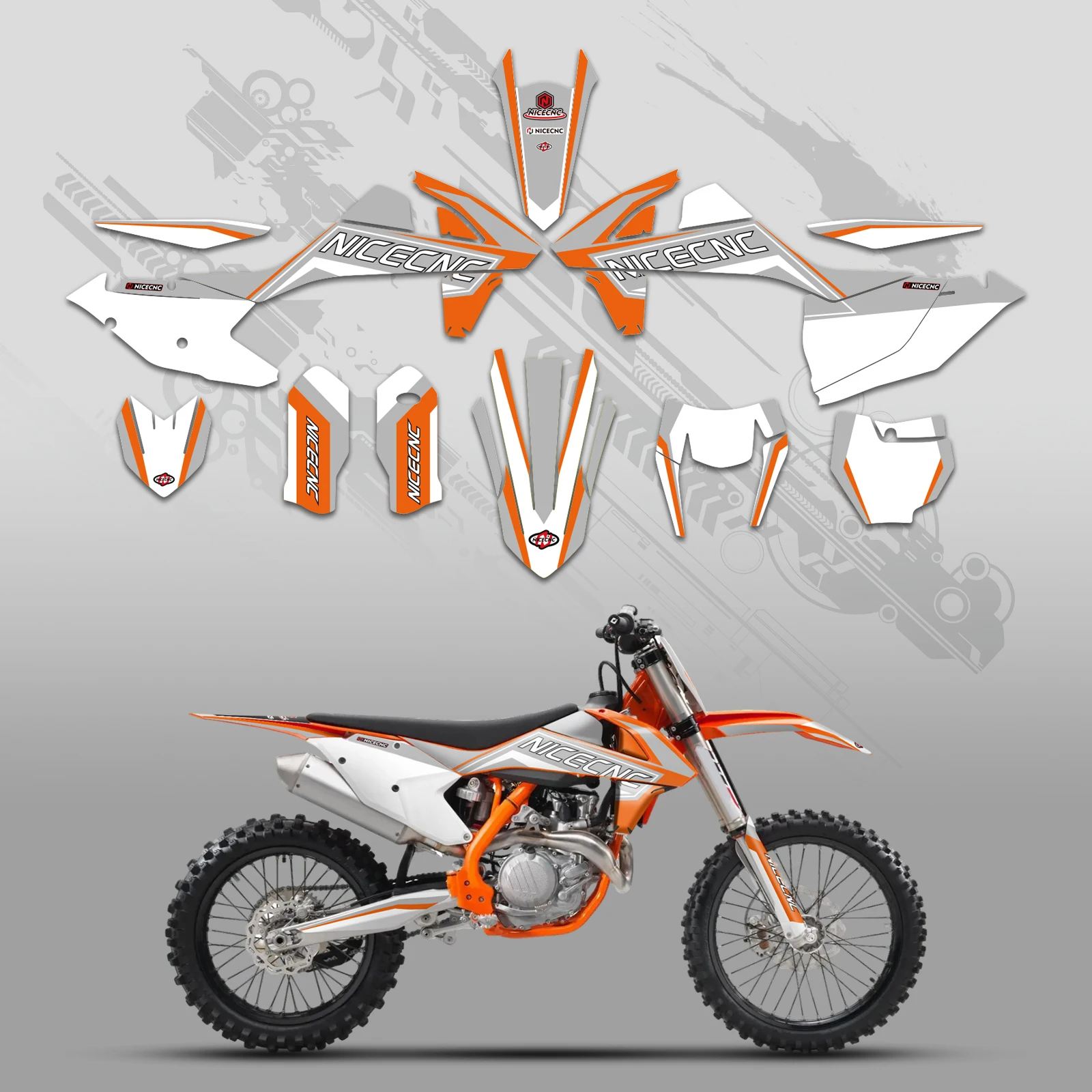 NICECNC Für KTM SX 125 SX 250 SXF 250 SXF 450 2016 2017 2018 Motorrad Verkleidung Grafik Hintergrund Aufkleber Aufkleber Anpassen – Detail 14
