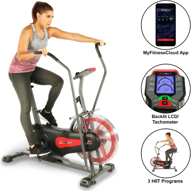 FITNESS REALITY Air Resistance Exercício Fan Bike, Bluetooth, App gratuito,  máquina do exercício, 1000AR - AliExpress