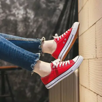 New 2026 Women's Canvas Shoes Low-Top Flat Bottom Soft Lightweight Wear-Resistant Campus Casual Shoes Summer Collection 1