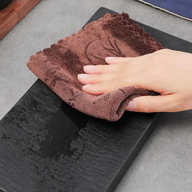 Tea towel Tea Towel Cleaning Cloth Tea Mat Thickened Absorbent Rag Wipe Soft Cotton Kitchen Household Towel Kung Fu Accessories