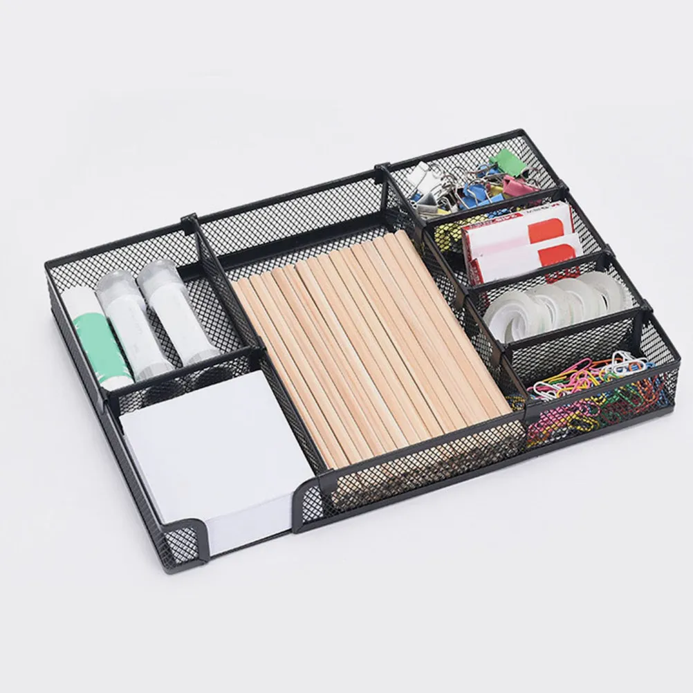 금속 DIY 사무실 수납 트레이 메쉬 데스크 정리함 다용도 클립, 열쇠, 펜, 가위, 데스크탑 용품 보관함