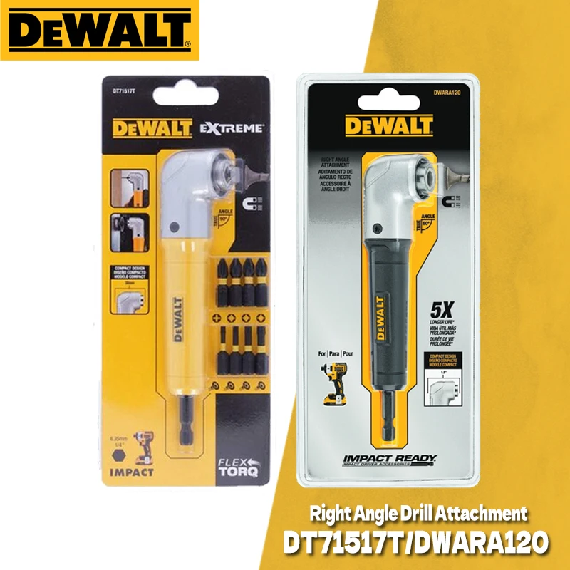 DEWALT DT71517T-QZ Right Angle Drill Attachment 10 Piece Set With 9x25MM Screwdriver Bits Torsion Power Tool Fitting DWARA120-A9 brüder mannesmann 6 piece precision vde screwdriver set