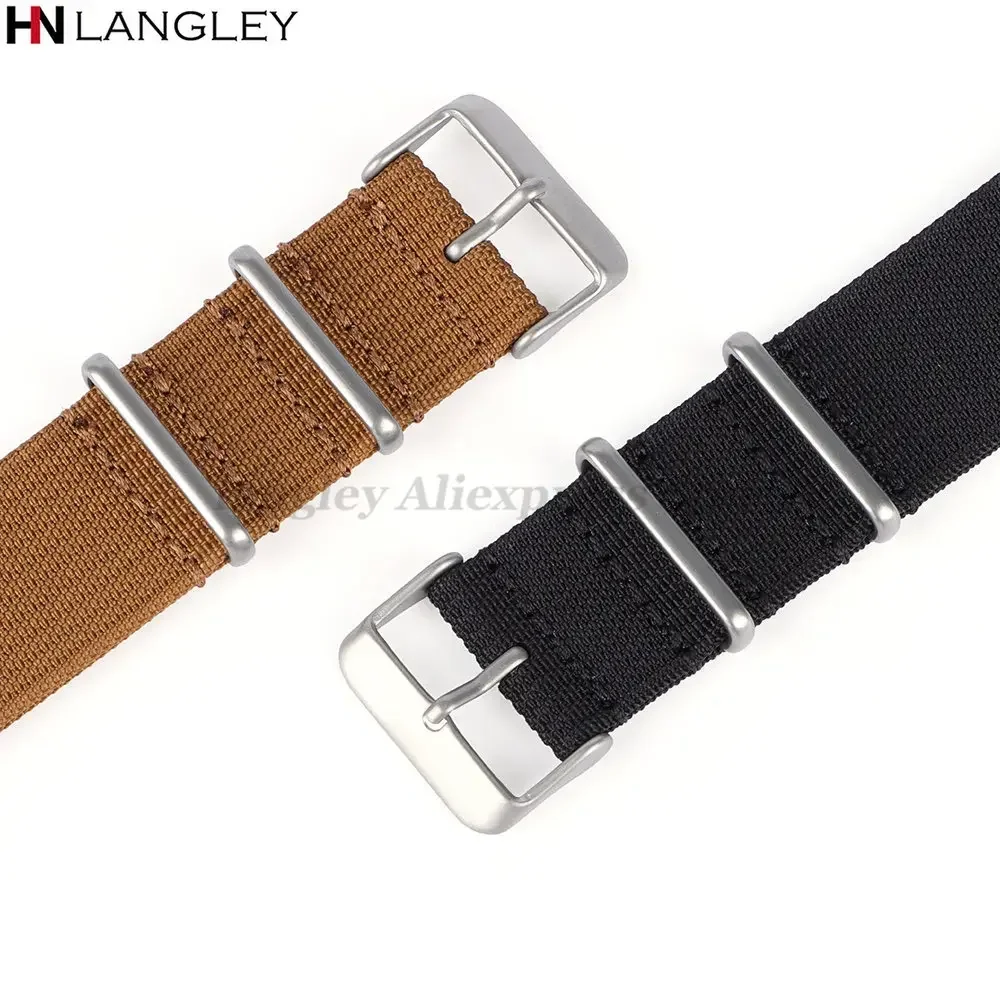 Enhanced Nylon Braid Ribbed Sport Strap with Matte Buckles