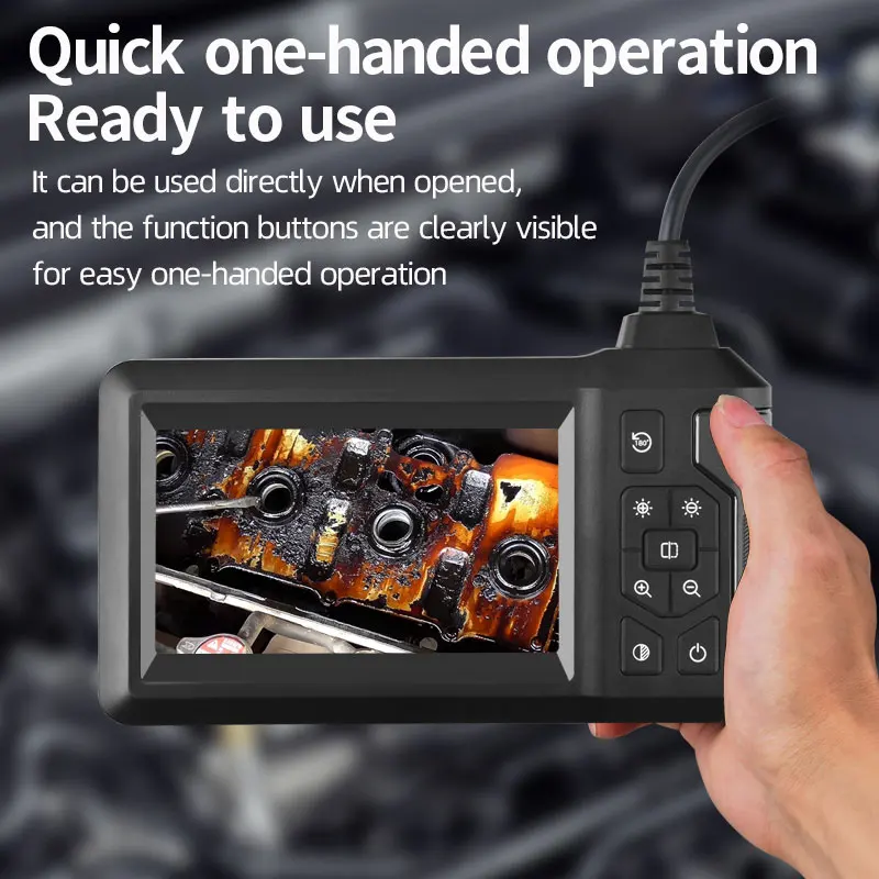 4.3 Inch Screen Industrial Endoscope Camera 1080P Snake Endoscopic For Cars Sewer Piping Inspection Borescope 4