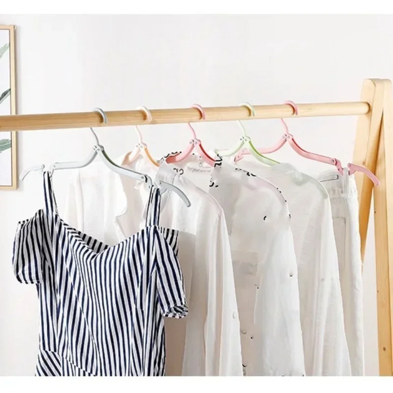 5pcs/50pcs Foldableable Portable Clothes Hanger Travel Portable Clothes Hanging Rack Multi-functional Storage Home Business Trip