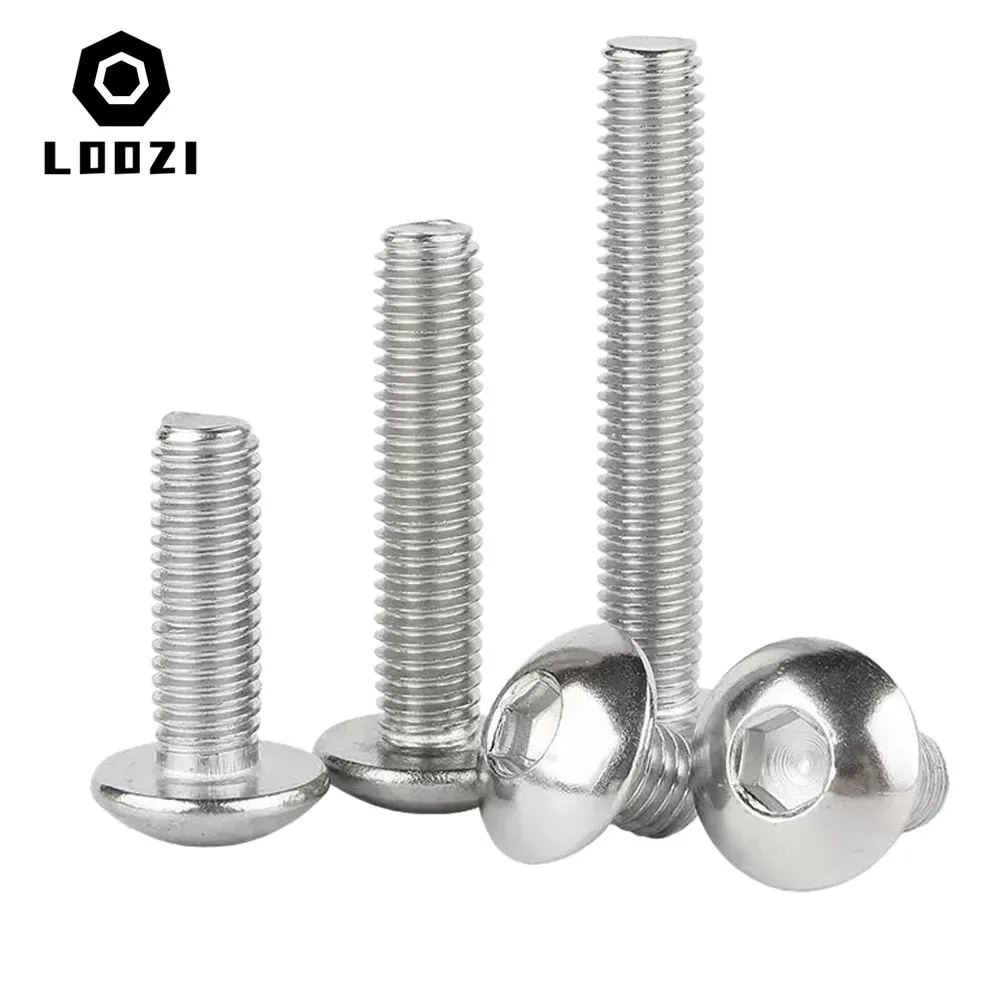 M2 M2,5 M3 M4 M5 M6 M8 M10 304 Edelstahl Sechskant Runde Pan Pilzkopf Schrauben Innensechskant Halbrundkopfschraube Truss Schrauben – Detail 4
