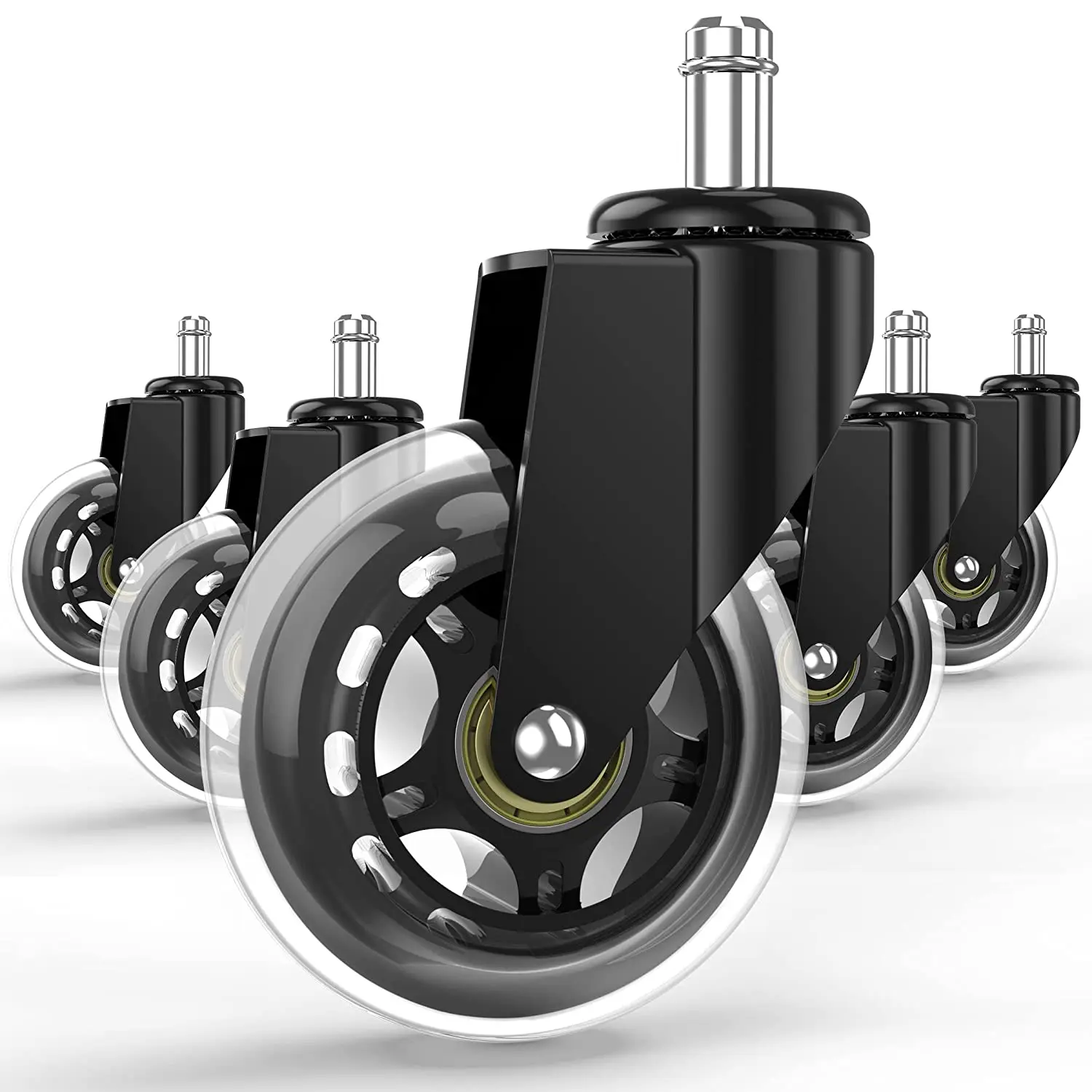 5PCS Office Chair Caster 3Inch Swivel Caster Safe Roller Wheel Universal Wheel Replacement Caster Wheels For Gaming Chairs