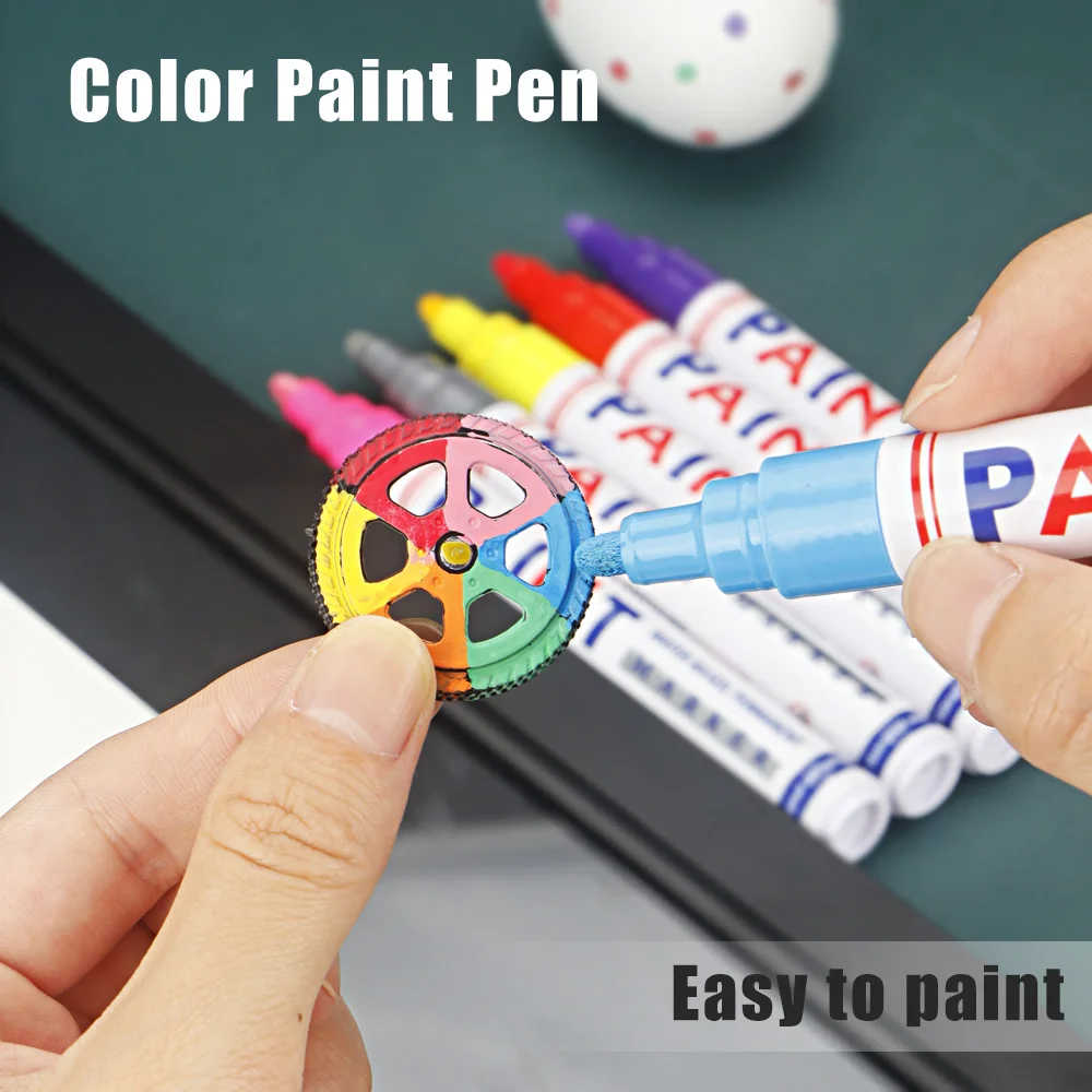 Vibrant Waterproof Permanent Paint Marker Pen - 12 Color Set