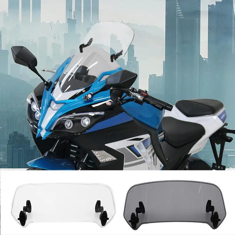 

Universal Motorcycle Clip On Windshield Extension Adjustable Spoiler Clamp On Windscreen Deflector Motorcycle Accessories