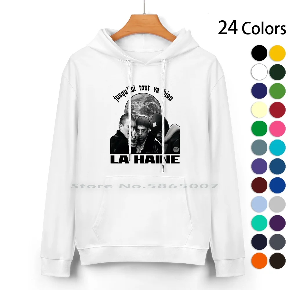 

La Haine Pure Cotton Hoodie Sweater 24 Colors Illustrator Photoshop Desing Film Movire Cult Movie World Hate New Nova Cartago