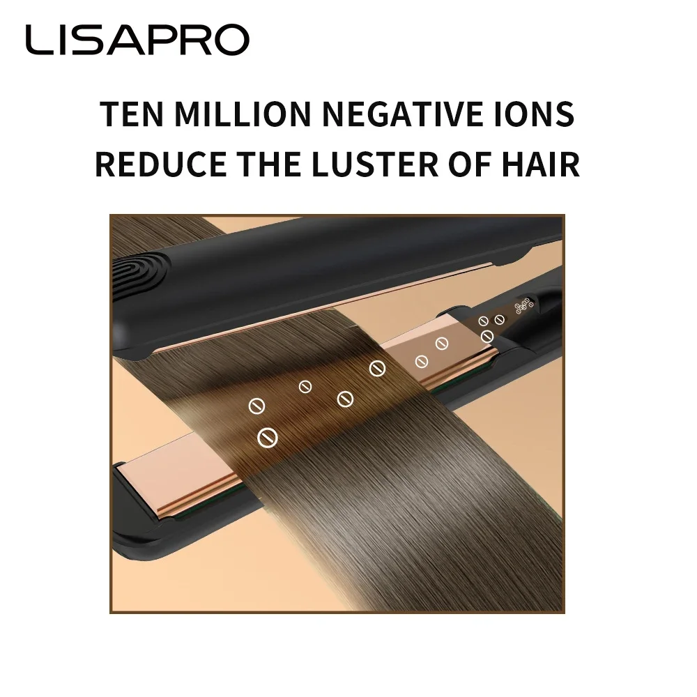 Yusen Black Ceramic Hair Straightening Iron Clamp Fashion Salon Hair Styling Tools Professional Hair Straightener Curling Iron 3