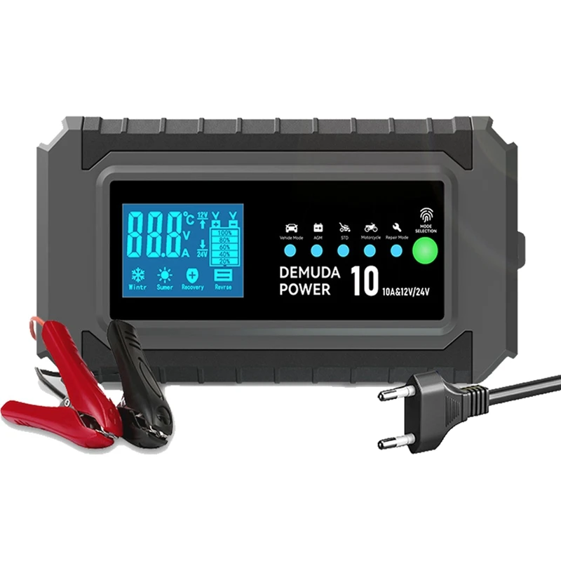 

12V 10A Automotive Battery Charger 24V 5A Car Battery Charger Fast Charging For AGM GEL WET Lead Acid LCD