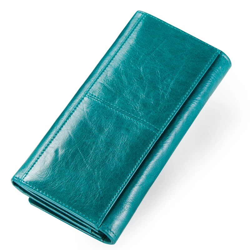 Unisex Genuine Leather Long Purse Clutches Money Wallets Handbag for Cell Phone Card Holder Wallet leather wallet