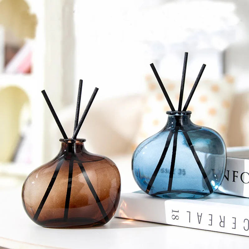 100ml Aromatherapy Essential Oil Set Reed Oil Diffuser with Fiber Sticks Glass Bottle Scented Office Decoration