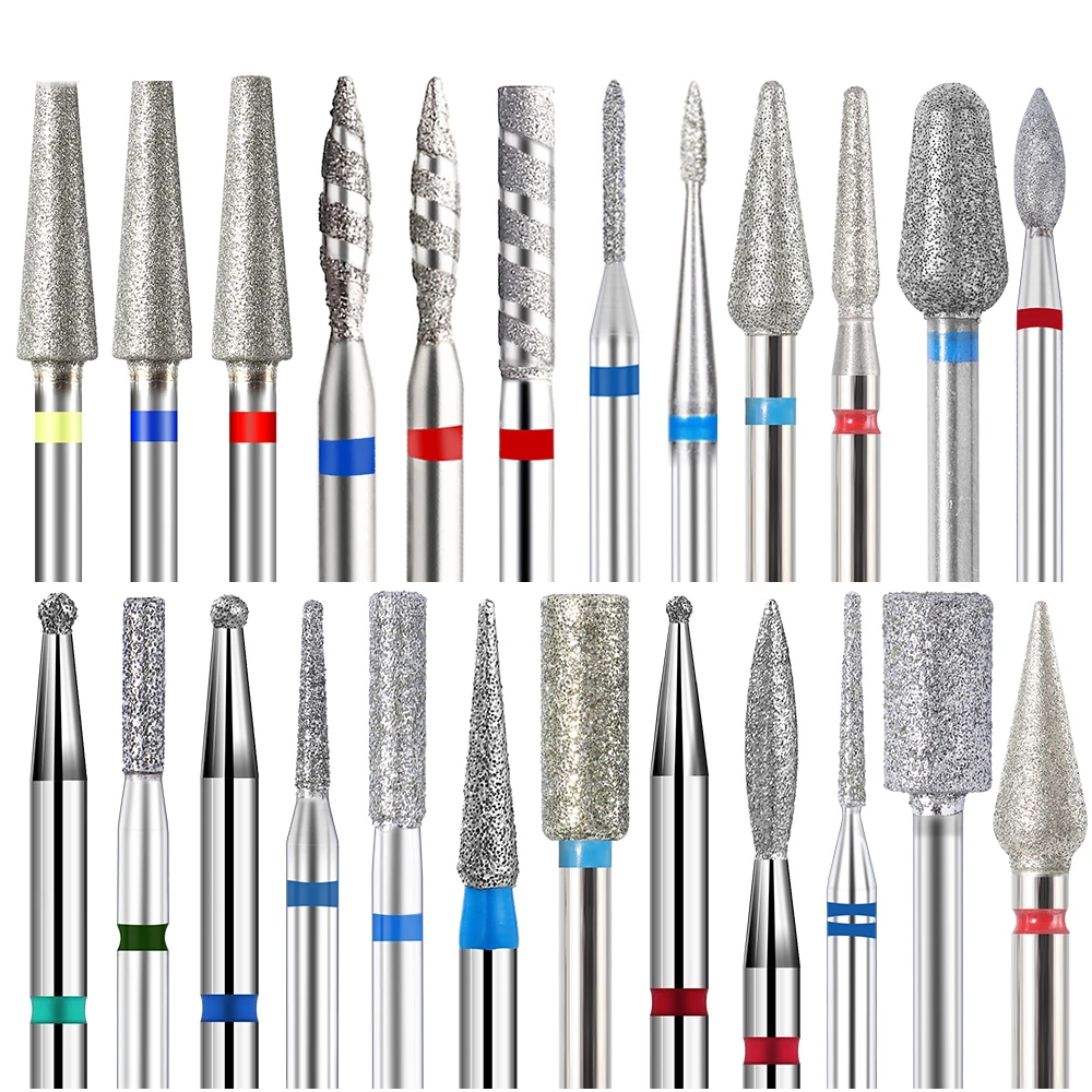 

2PCS Diamond Milling Cutters For Manicure Rotary Nail Drill Bit Eletric Pedicure Machine Equipment Pedicure Cuticle Remove Tools