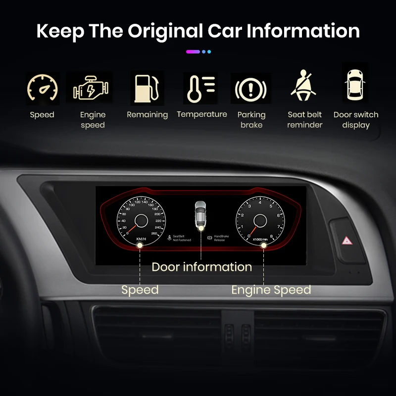 Junsun 8,8 pulgadas CarPlay para Apple Radio de coche Multimedia para Audi A4 A4L B8 2009-2016 4G Bluetooth inalámbrico Android Auto estéreo 2