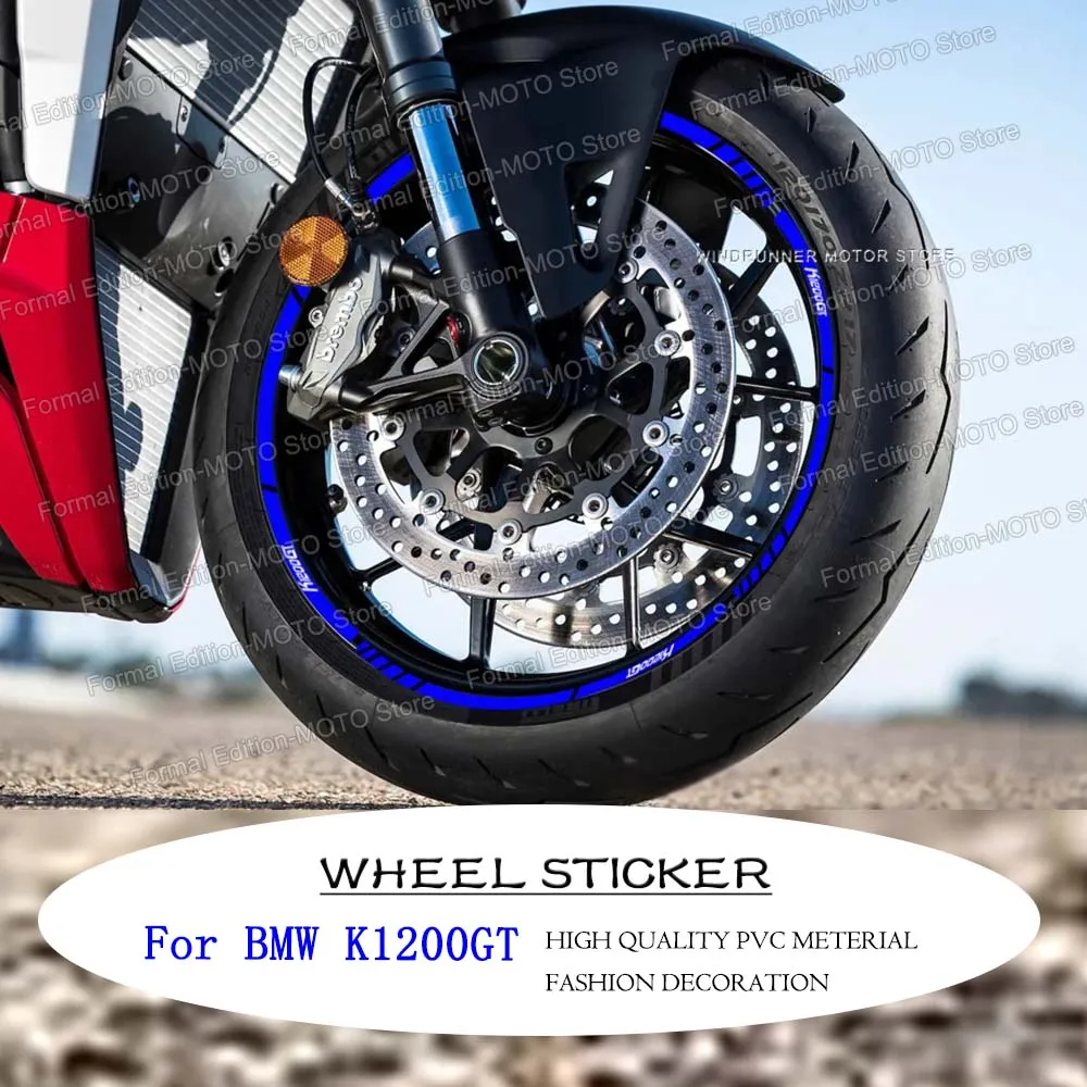 

Motorcycle Rim Sticker Waterproof Fashionable Wheel Hub Stripe Tire Decal Tape 17" inch for BMW K 1200GT Accessories