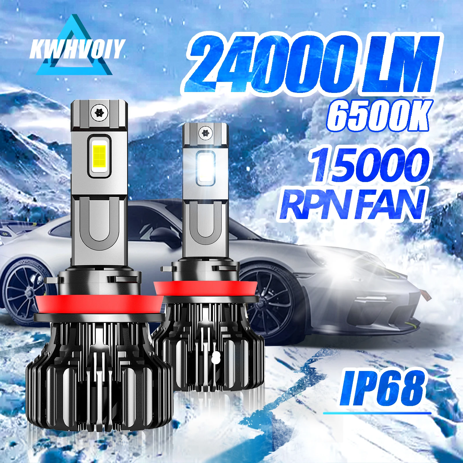 

KWHVOIY 24000LM 120W H11 LED Headlight Bulbs H1 H7 H8 H9 H4 9005 HB3 9006 HB4 Car Led Light 6500K CSP Chip Hight Low Beam Fog