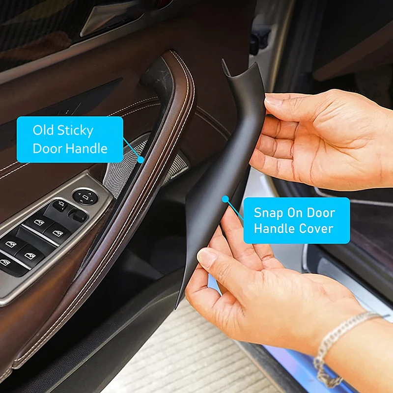 2/4PCS Car Inner Door Pull Handle Panel Pull Trim Covers Auto Accessories Fit For BMW 5 Series G30 G38 2018 2019-2021 2022 2023 2