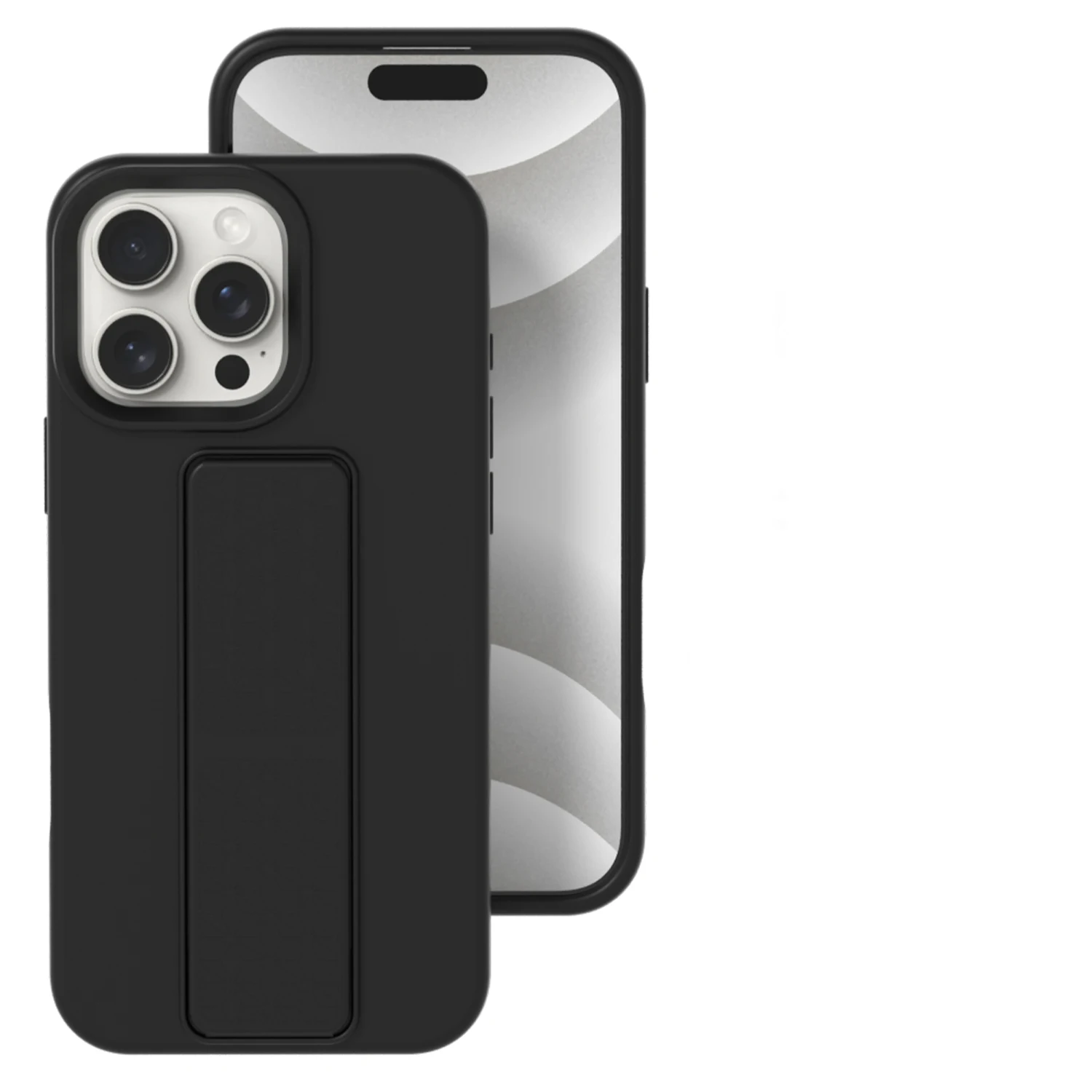 Liquid Soft Silicone Phone Case with Invisible Folding Stand Holder - Air Shockproof Cover