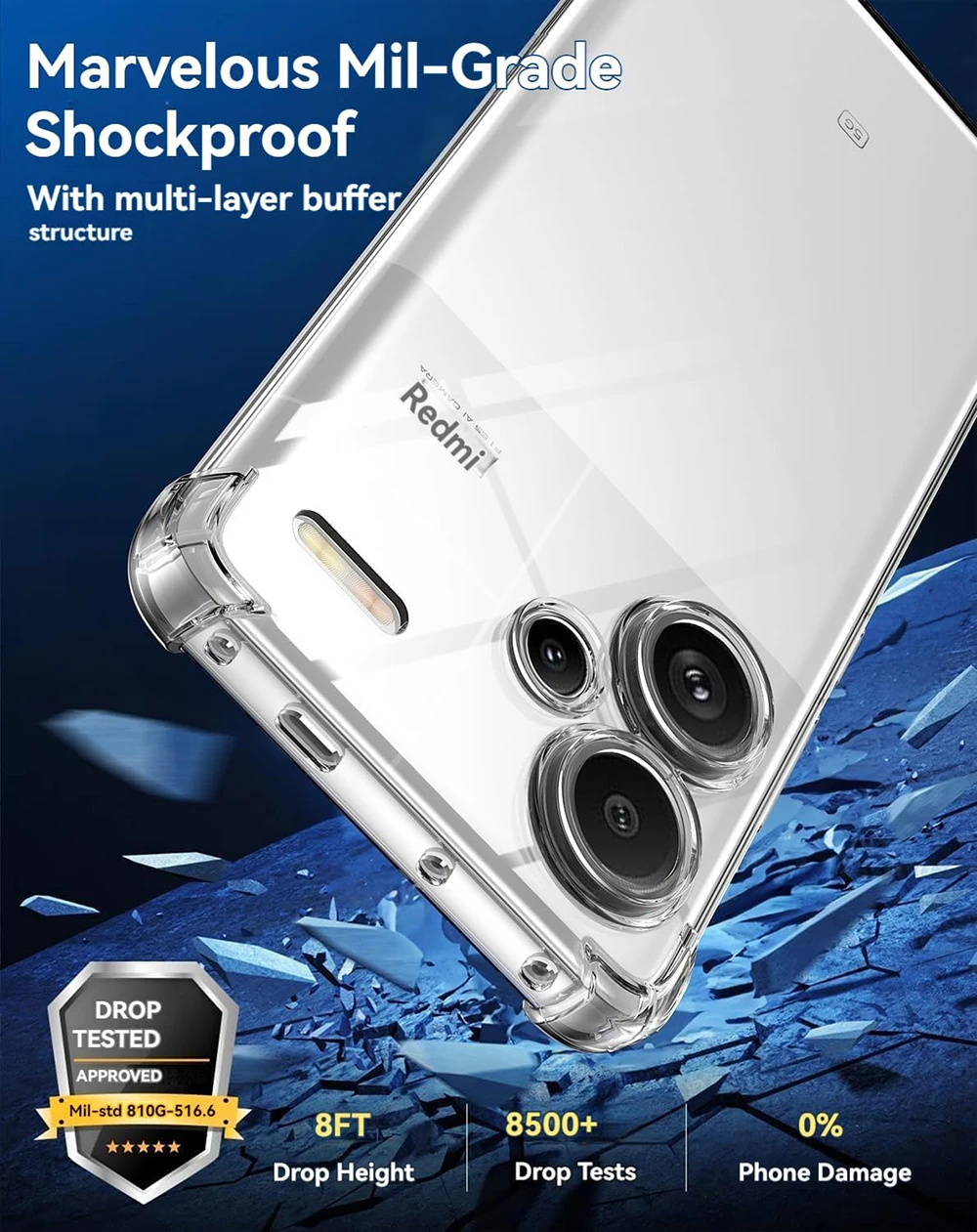 Premium Shockproof Silicone Soft Case - Ultra-Thin, Clear Luxury Protective Cover