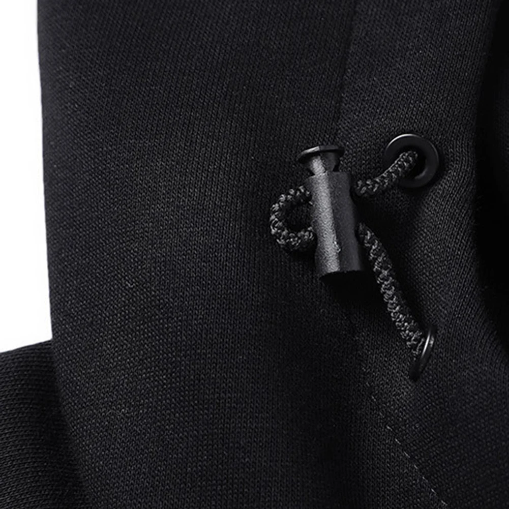 

Свитшот мужской с капюшоном, удобный хлопковый пуловер с длинным рукавом, уличная одежда с карманами, спортивная одежда, однотонный свитшот на молнии