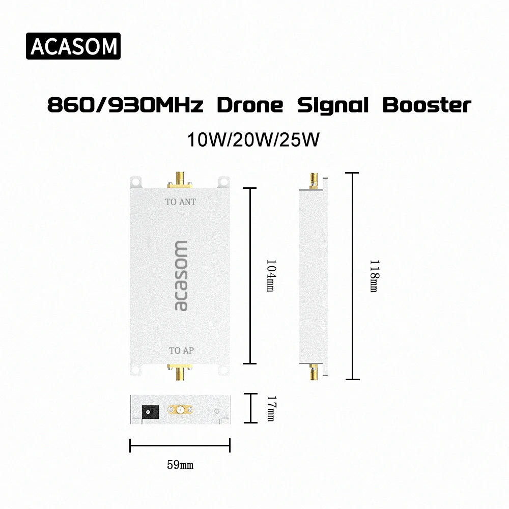 MMIC Amplifier 868MHz 915MHz 10W 20W Drone FPV Signal Amplifier Extender Signal Booster Drone Range Extender Tarot FPV Image Transmission