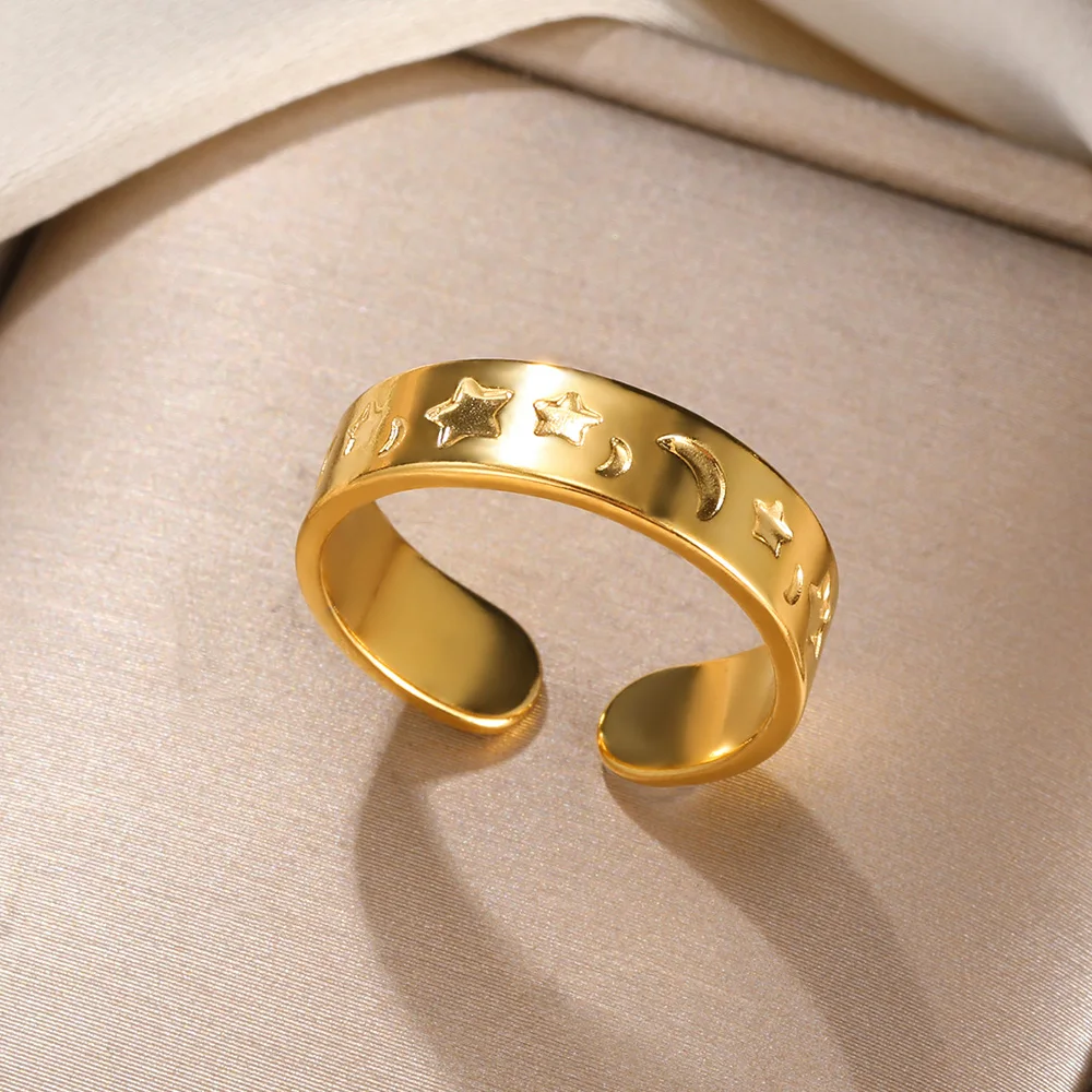 Feder Anillos Mujer Edelstahl Ringe Für Frauen Gold Farbe Bague Finger Ringe Devil'S Eye Anel Herz Schmuck Neue In Ring – Detail 35