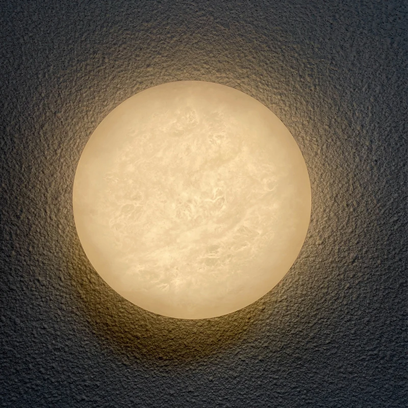 

Spain imported marble wall lamp high-end antique porch living room decorative background wall lamp bedroom bedside lamps.