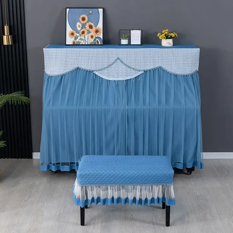 1piece Minimalist Embroidered Piano Cover Thickened Fabric Stool Cover Washable Multi-color Piano Dust piano cover