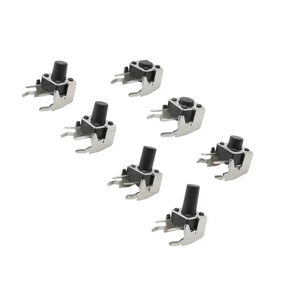20pcs 6x6 pcb momentaner taktiler Taktknopf Selbst rück stell schalter 6*6*4.3/4.5/5/6/7/7.5/8/9/10mm rechtwinklig mit Stent