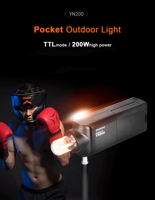 YONGNUO YN200 Flash Light Speedlite TTL HSS 2.4G 200W