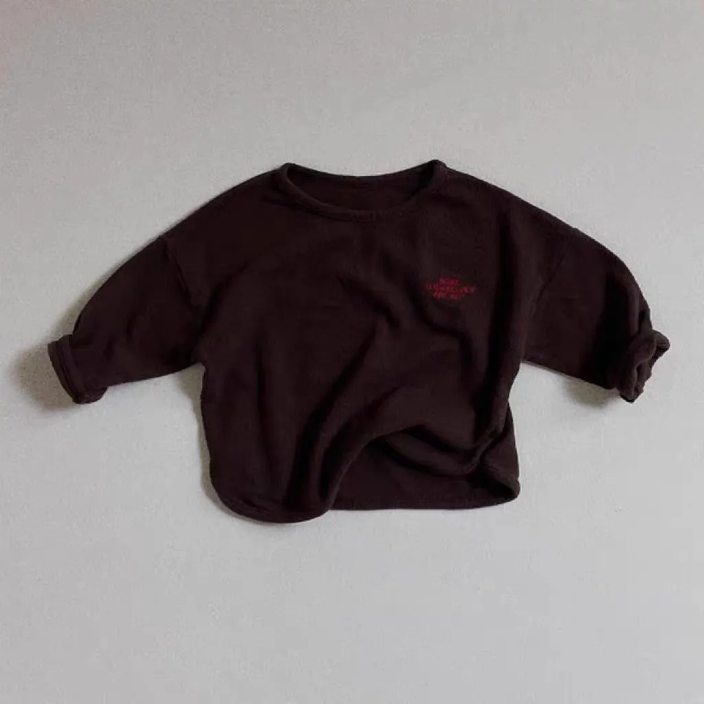 Gray Letters Long Sleeve T-shirt Base Shirt For Boys Clothes Spring Fall Kids Clothing Tops O-neck Pullovers Children Sweatshirt