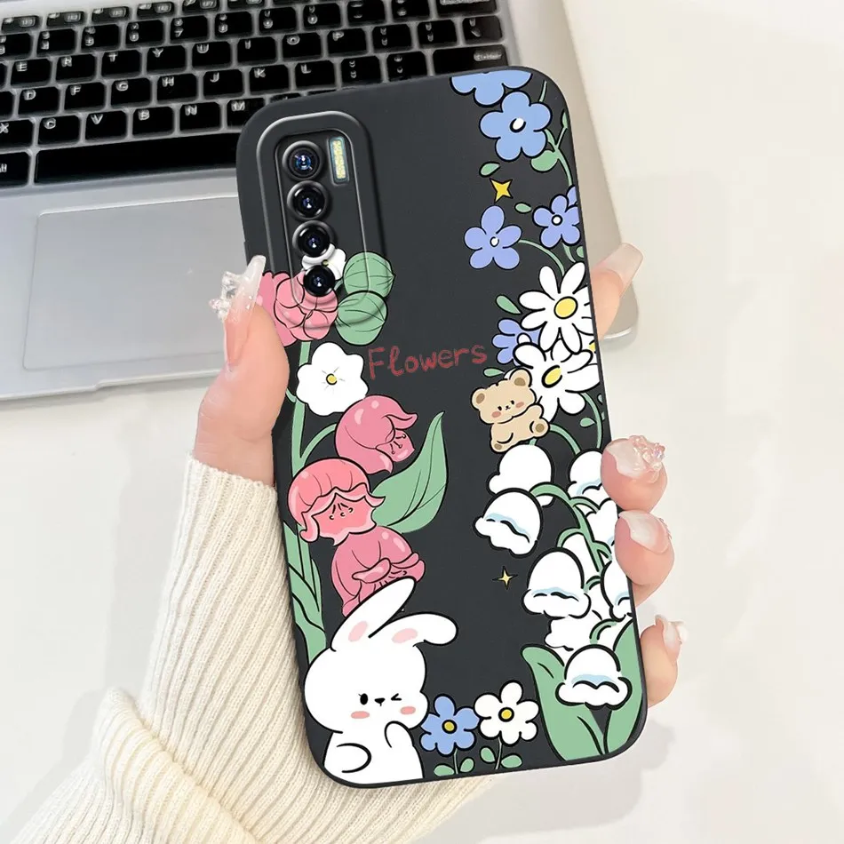 Elegant Floral Pattern Soft Silicone Shockproof Phone Case
