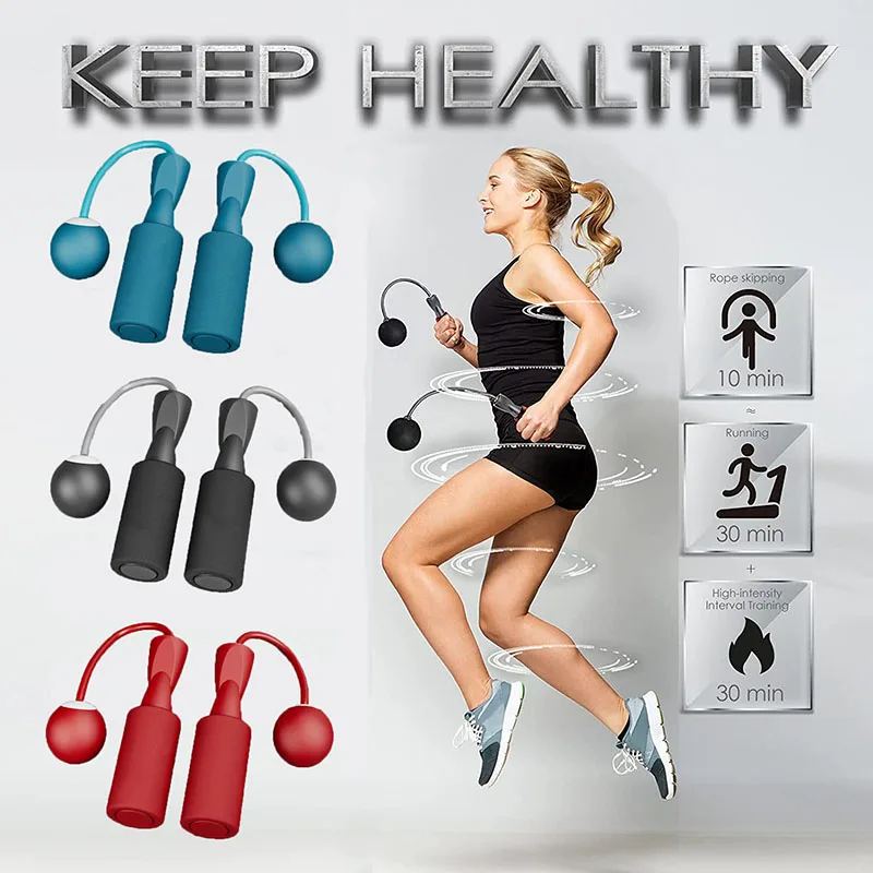 CordlessSilentJumpingRopeDualPurposeFatBurningFitnessPVCSolid