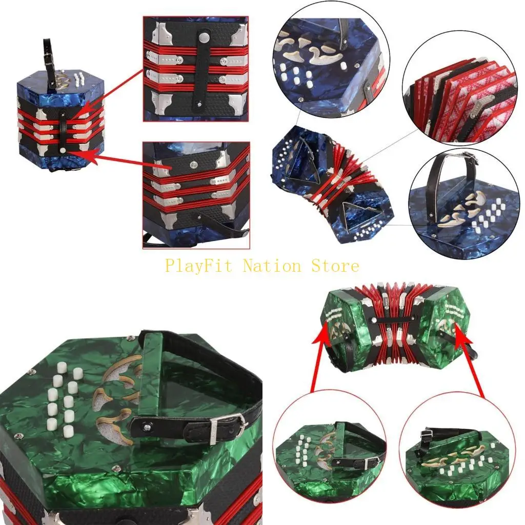 242F コンサーティーナ アコーディオン 20 ボタン 40 リード 六角