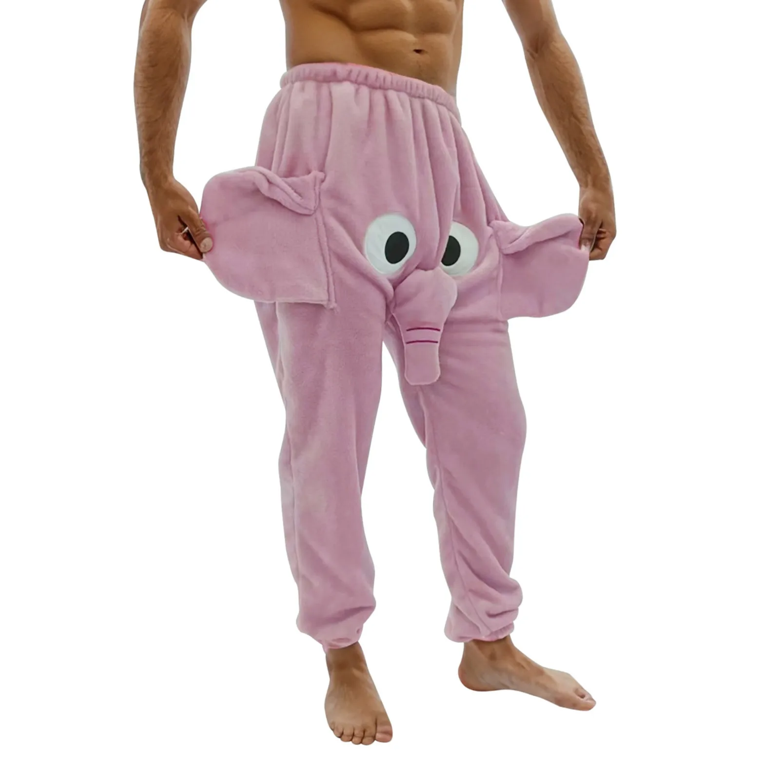 

Men'S Pants Pajama Flannel Funny Elephant Novelty Trousers Humorous Sleeping Pants Prank Gift For Men Animal Winter Pantalone
