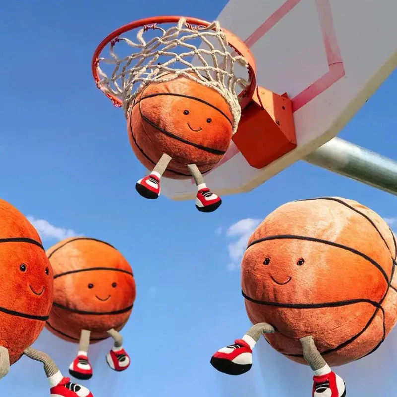 Cute Creative Football Plush Toy Kawaii Basketball Plushie Doll Pillow Car Home Decoration Gift For Kids 6