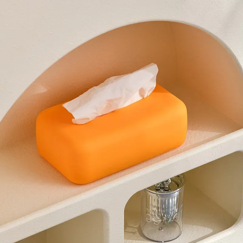 Light Luxury Tissue Box Soft Waterproof Tissue Box Cover Silicone Reusable Wet Wipe Box Holder Bathroom Kitchen Paper Holder 4