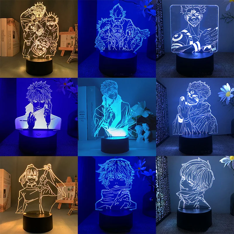 Jujutsu Kaisen Gojo satoru Nanami Kento sukuna 3d led lamp for bedroom anime figure night lights mange avatar room decor luces decorative night lights