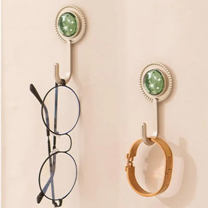 

Key Hooks for Wall Adhesive Wall Hooks Mounted Door Key Cloth Coat Bathroom Robe Hanger Portable No Drill 2 pcs Wall Hooks