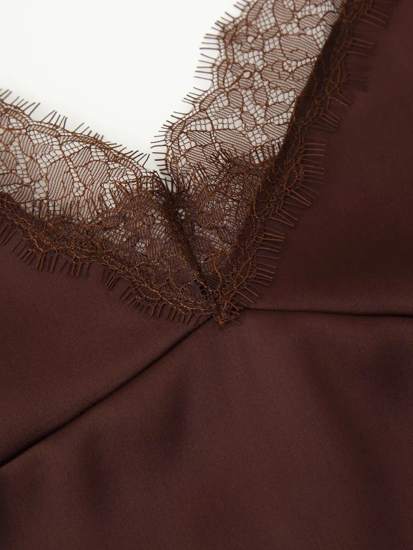 Women's All Seasons V-Neck Vest Top Female Suspender Lace Edge Decorative Sexy Backless Vest Lady Faion Lace Satin Texture Top