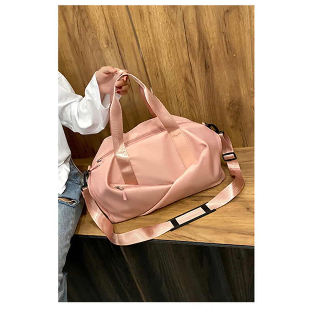 Scomparto per scarpe indipendente stampato da donna fitness, borsa da nuoto con separazione asciutto e bagnato per yoga, borsa da viaggio impermeabile_voghion.com