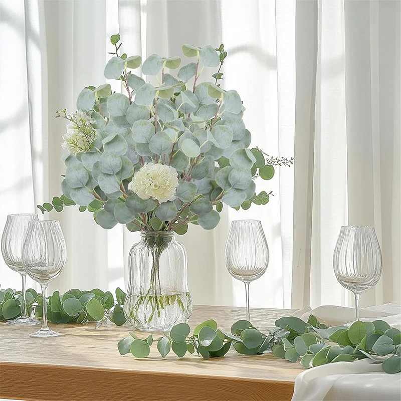 1/3 Stück 78 cm Seiden-Eukalyptuszweige, künstlicher grüner Eukalyptus-Stiel für Haus, Garten, Hochzeit, Tisch, Party-Dekoration, gefälschte Pflanze – Detail 4