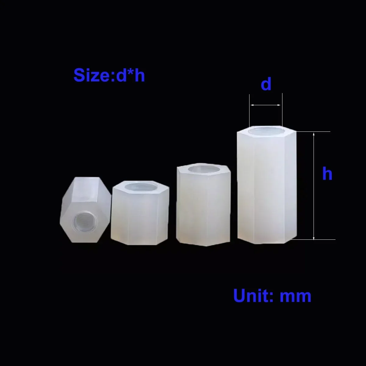 

White Plastic Nylon/Threaded Hexagonal Two-Way Isolation/Nylon Pc Spacing Column