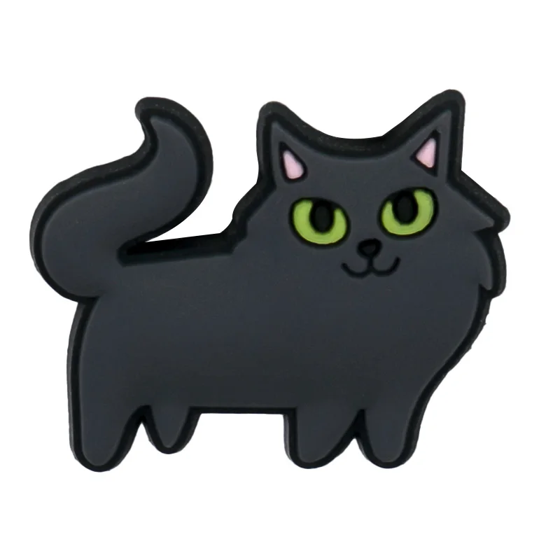 1/16 Stück Niedliche Tier-PVC-Schuhcharms Panda Schwarze Katze Pfote Gans Frosch Pinguin Schuhdekorationen Messer Bambus Geldnadel Clog Jeans – Detail 13